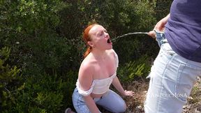 drinking pee and wetting jeans twice