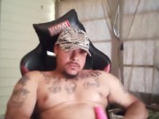 Military veteran teasing and jacking off sexy cock part 3 (bouncing thick ass on dildo)