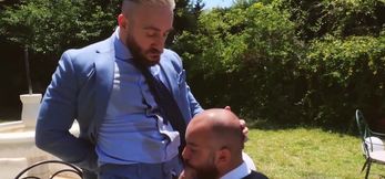 Male with a beard Businessman Fetish Rimming gives B