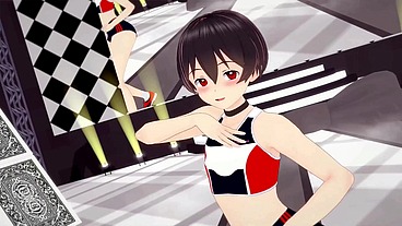 Femboy Pochi Hentai Dance and Sex Queencard MMD 3D Red Eyes