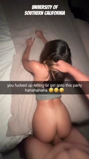 college slut caught cheating at a college party on snapchat