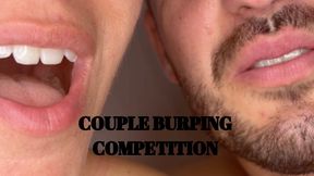 Couple extreme close up burping competition - Mr and Mrs C