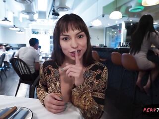 Sneaky Waitress Bangs Me Hard in the Restaurant... We Get Caught