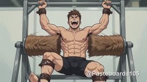 Strapped To The Frame - Brush Cylinders On Bare Armpits (Anime Bara, 13 Scenes)