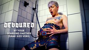 Devoured by Your Sparring Partner: Same Size Vore - Jaq Quicksilver - Your wrestling buddy swallows you whole into bloated belly - 1080p mp4