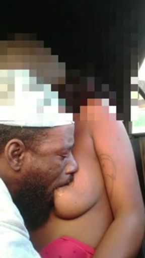 PETITE EBONY FREAK WAS SURPRISED HOW GORILLA P DEVOURS HER SOFT SAGGY TITTIES!!!!!!!!!!