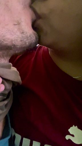 Kissing with stepsister