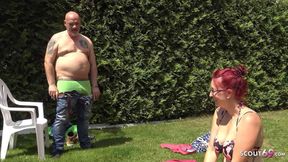 German Curvy Wife Fuck at Beach with Egon Kowalski while her husband is next to her