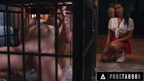 Slutty teen neighbor Nina White enjoys my cage fuck fantasies and let me fuck her too