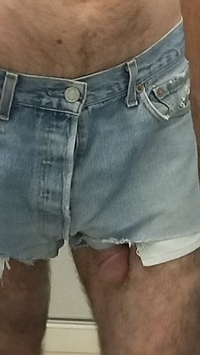 My cock comes out of my jeans