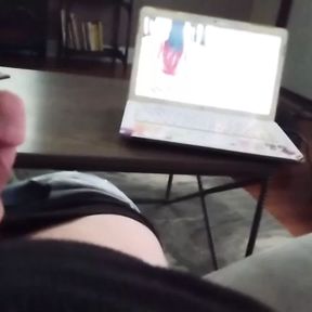 Stroking my cock