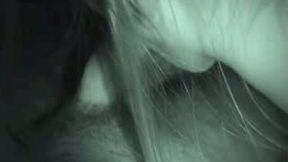 Night vision cam video of my secretary sucking my dick