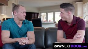 RawNextDoor.com - Charming hunk Trevor Laster swallows cock before passionate barebac