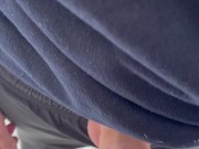 Frotting with stranger on public walking trail (precum play)