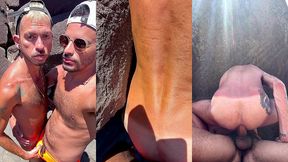 eu botelhei muito o cuzinho do rafinha la nas rochas da praia ate encher a rabeta dele com meu leite - foda completa