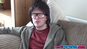 Nerdy Bimbo Sucking Nerds Cock