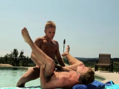 Hot guy bends over at the beach and takes a cock in the butt