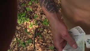 Czech Hunter: Whip alongside young in jeans outdoors