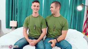 Fresh Hunk Recruit Drilled By Giant Cocked Stud