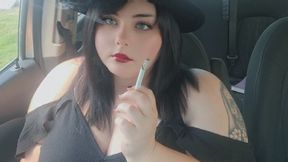 sultry bbw smoking and ashing on you