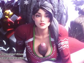 Fortnite Ramirez cosplay Perky Christmas - Uncensored Comics AI generated