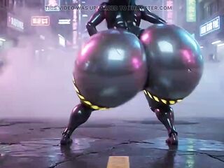 sexy curvy robot pleasing her taskmaster