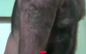 Hairy Daddy Strokes His Cock