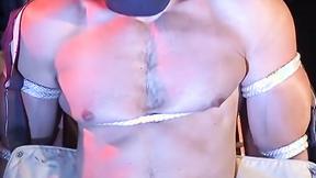 ”Muscular mouth folded stud endures rough torment from dominant guy”