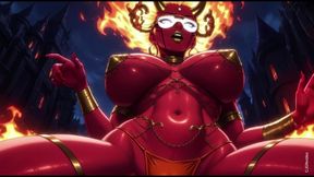 94. Hot Demon in Fire Sexy Pose (ai Animation)