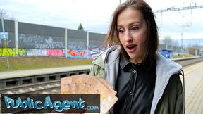 Public Sex Train Station smoker gets her tits out to pay the fine