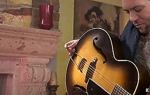 Famous guitarist fuck fangirl in bondage