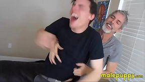 Richard got rubbed and tickles burglar Aiden Valentine on the ribs and his bare feet