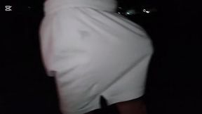 Enjoy my shoes and stroke until cum outside