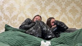 Slick Snot Tease on Shiny Vinyl Jacket