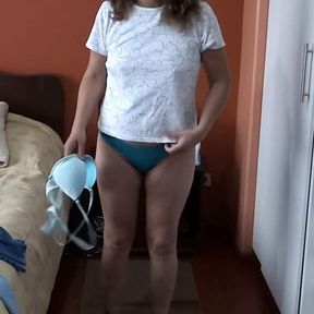 Very excited I start to touch myself before being fucked by the beautiful stepson of our maid