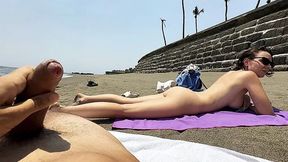Blowjob on a Public Nudist Beach and Passionate Sex in a Hotel Room with Crea...