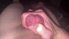 jerking off flaccid dick in close up and cum on myself! pov!