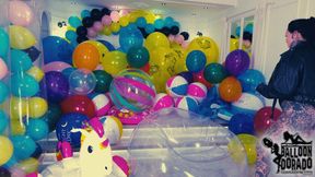 Caro pops a lot of Inflatables and Balloons with her Nails 4K UHD Version