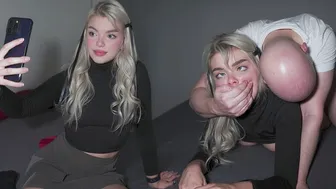 Petite Russian blonde submits to stepdad in rough homemade sex