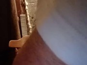 Sean sticks bottles up his ass and rides them