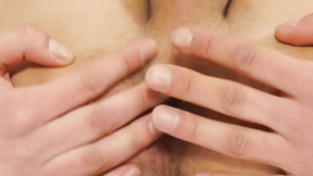 ”Young man relaxes by jerking off with fingers in his butt”