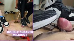 Double Sneaker Milking - Made to Surrender Under Their Dirty Soles - Lytta and Mia - FOOT DOMINATION - FEMALE DOMINATION - FEMDOM - CBT - BONDAGE - FOOTJOB - CUMSHOT - SHOEJOB - promo copy 1