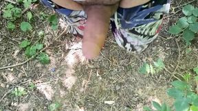 Walking in Park While Jerking off - Risky - Cum Into the Firepit at the End