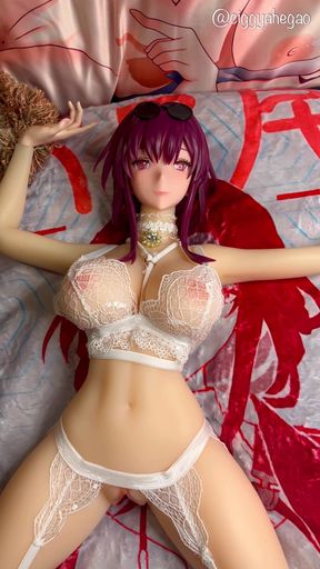Kafka in sexy lingerie gets Fucked &amp; Creampied like a Hentai Whore 65cm Mini Sex Doll Kemelias