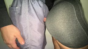 Big Ass Girl Grabs Stranger's Dick