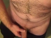 Captain America showing off his current Dadbod & his Uncut Cock stroking away