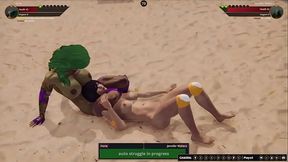 Horie VS Jennifer Walters (Naked Fighter 3D)