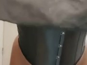 Black slut corset training