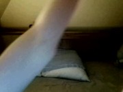 Horny redhead teen jerking off and fingering after school at home