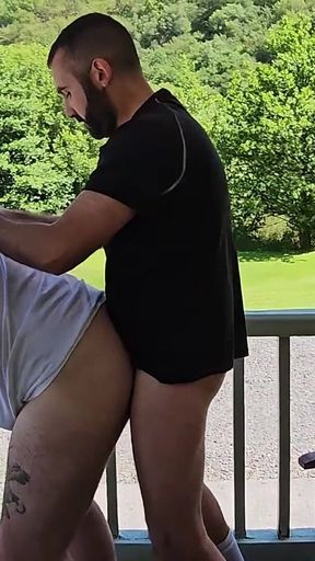 Outdoor Bear Fucking Bareback in Public